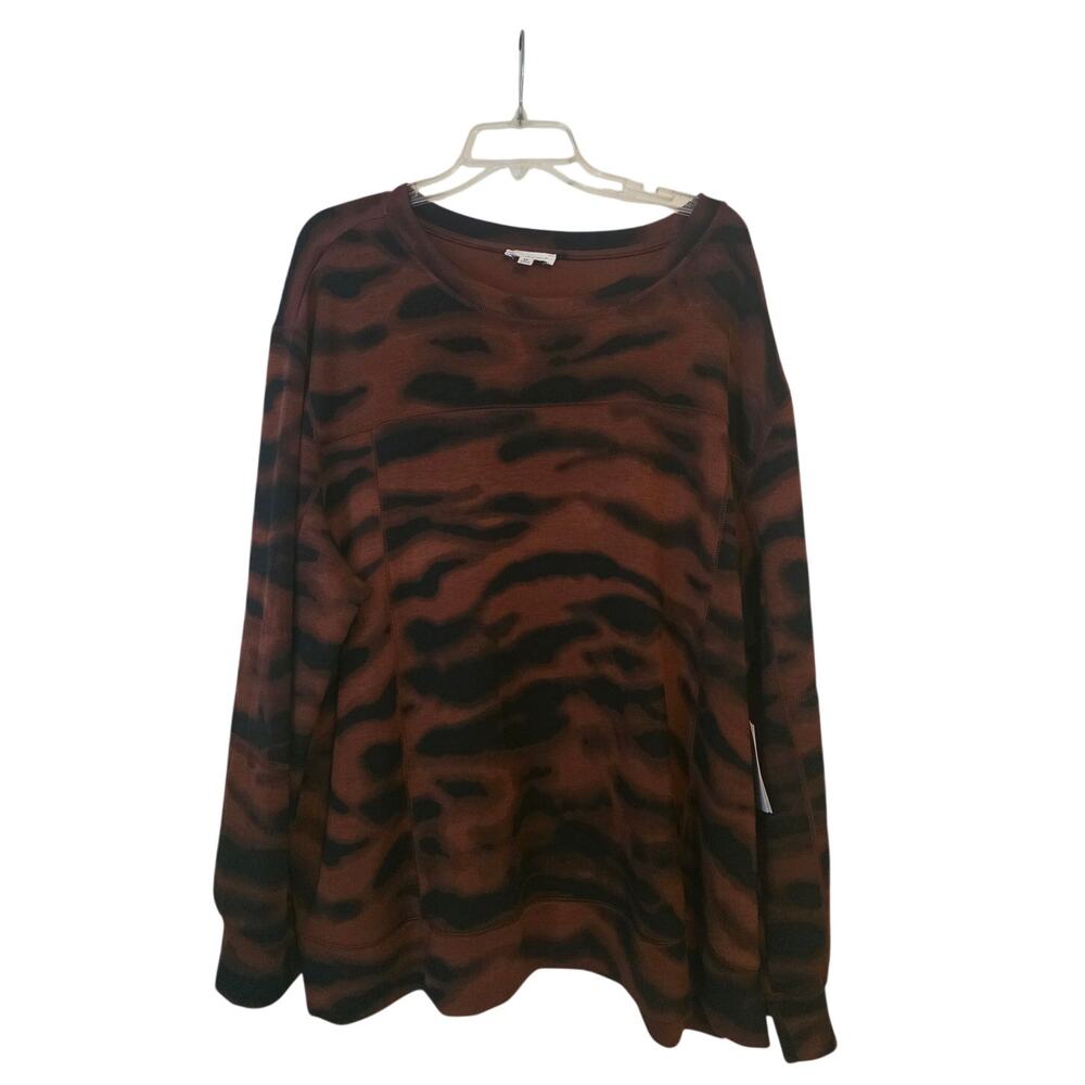 Westbound Woman's Soft Touch Jersey Sweater 3X Brown Black NEW